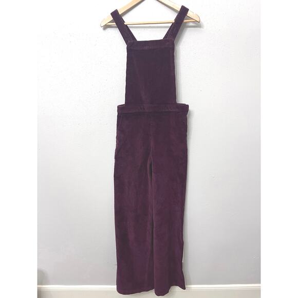 Corduroy Wide Leg Overalls Burgundy Maroon Sz S Xhilaration Streetwear Y2K 90s - Picture 2 of 7
